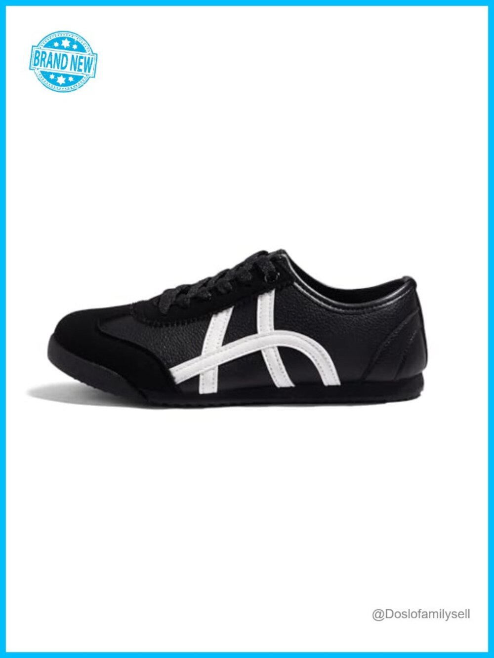 Retro Running Sneakers Cushioned Sole PU Leather Lace-Up Casual Shoes